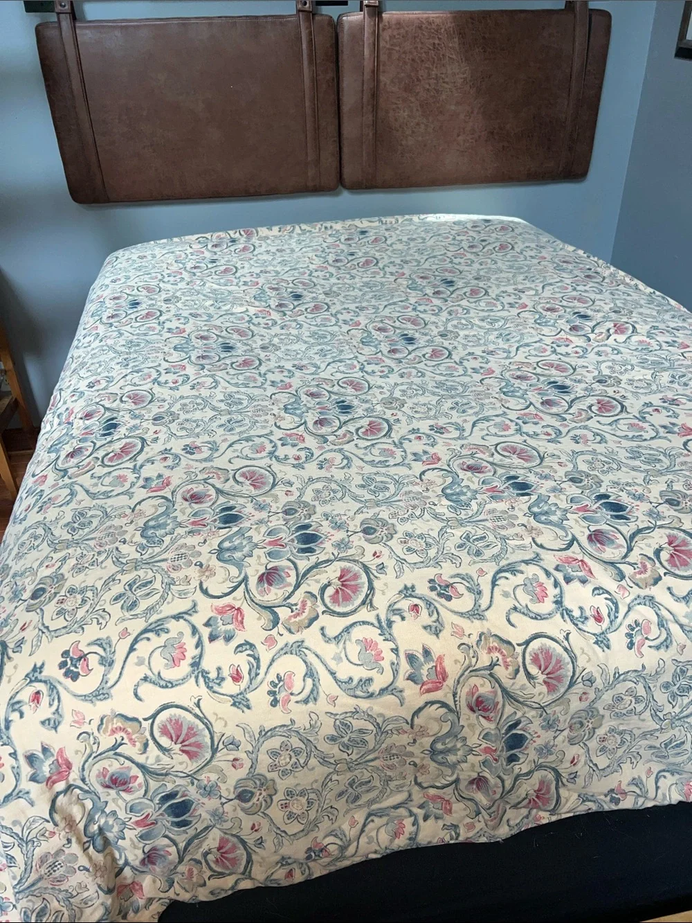 Ralph Lauren Vintage provence Floral Scroll Duvet Cover cotton linen blend